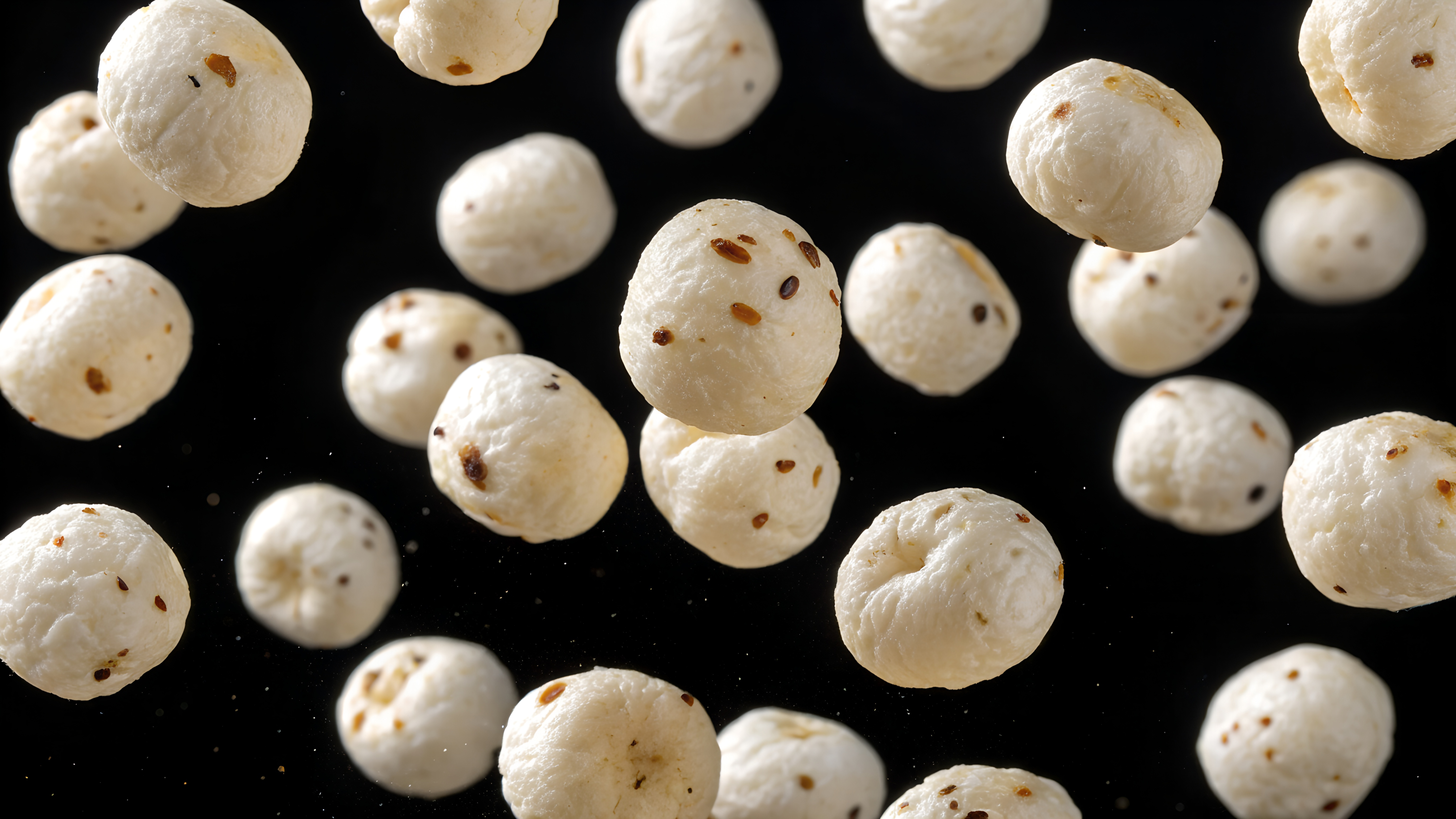 An almond with a puffed, crackled skin against a clean white background.